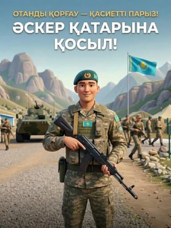 САПҚА ҚОСЫЛ! ЕЛ ҚОРҒАУ – ЕР АЗАМАТТЫҢ МІНДЕТІ!